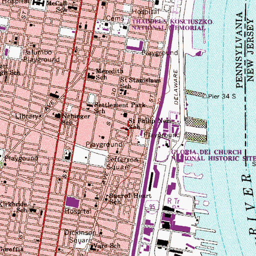 Topographic Map of Saint Philip School, PA