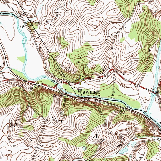 Topographic Map of Wawaset, PA
