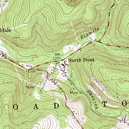 Topographic Map of North Point, PA