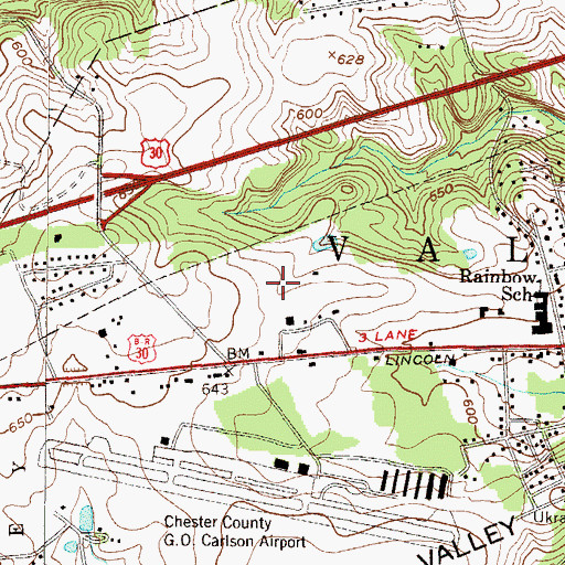 Topographic Map of Stoltzfus Airport (historical), PA
