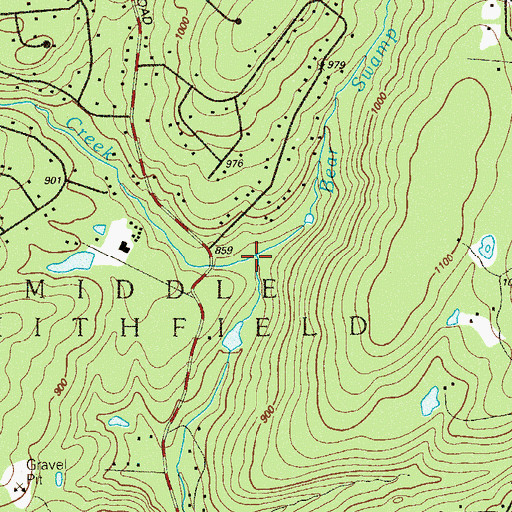 Topographic Map of Bear Swamp Run, PA