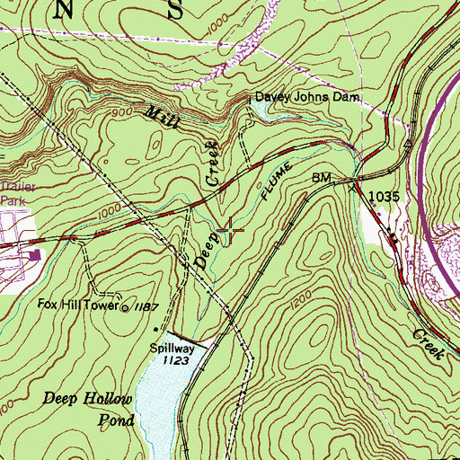 Topographic Map of Deep Creek, PA