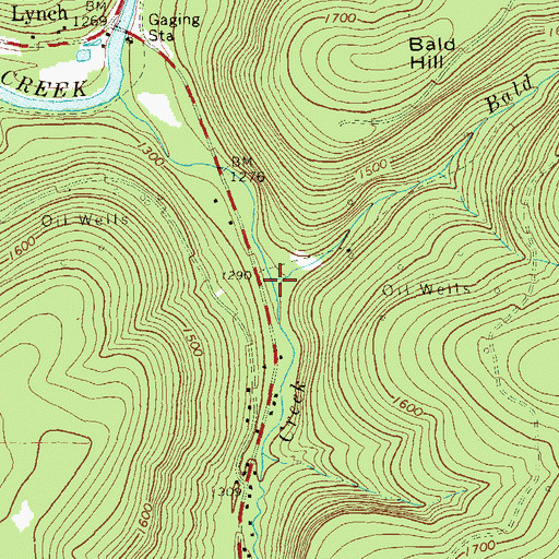 Topographic Map of Bald Hill Run, PA