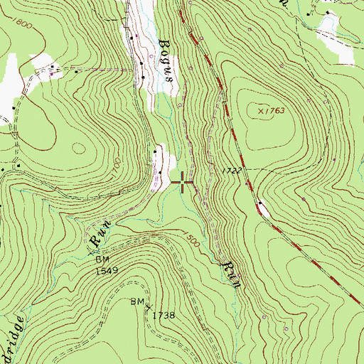 Topographic Map of Eldridge Run, PA