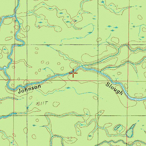 Topographic Map of Johnson Slough, AL