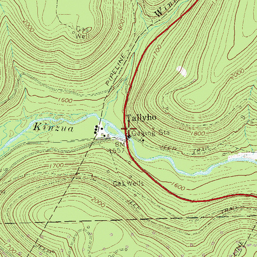 Topographic Map of Tallyho, PA