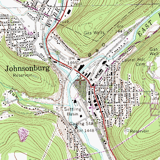 Topographic Map of East Branch Clarion River, PA