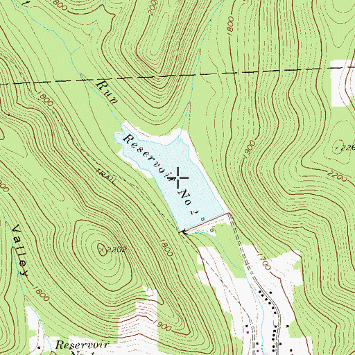 Topographic Map of Reservoir Number Two, PA