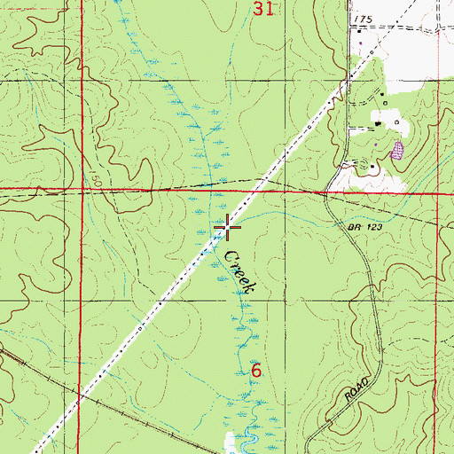 Topographic Map of Juniper Creek, AL