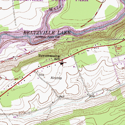 Topographic Map of Towamensing Elementary School, PA