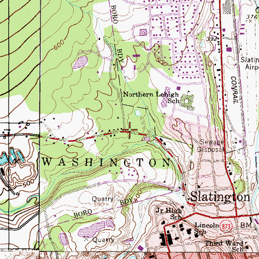 Topographic Map of Welshtown, PA