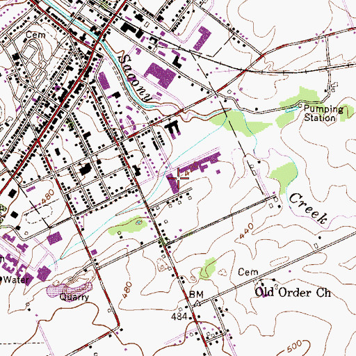 Topographic Map of Kutztown Area Junior High School, PA