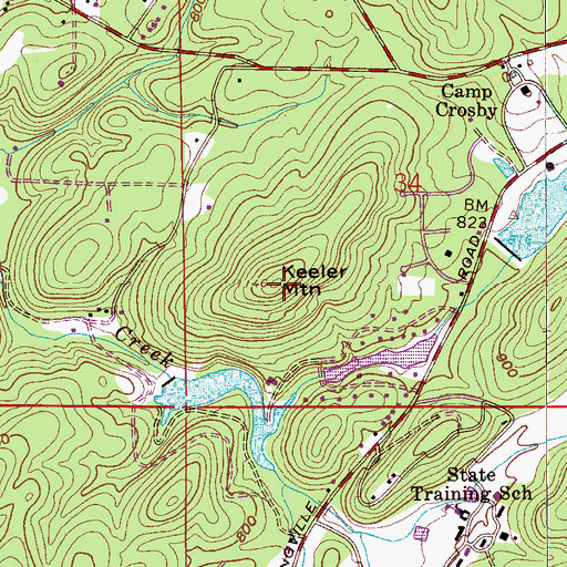 Topographic Map of Keeler Mountain, AL