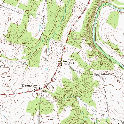 Topographic Map of Boardyard School, PA