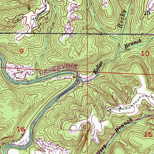 Topographic Map of Keller Branch, AL