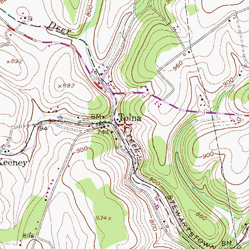 Topographic Map of Sheffer, PA