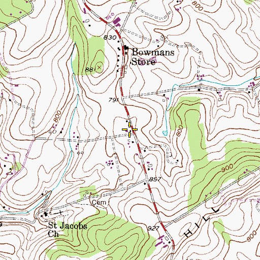 Topographic Map of Brodbeck School, PA