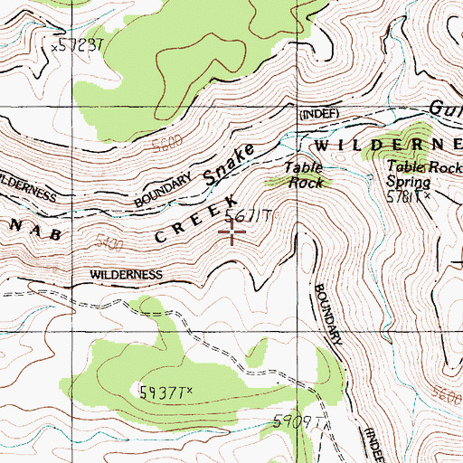 Topographic Map of Table Rock, AZ