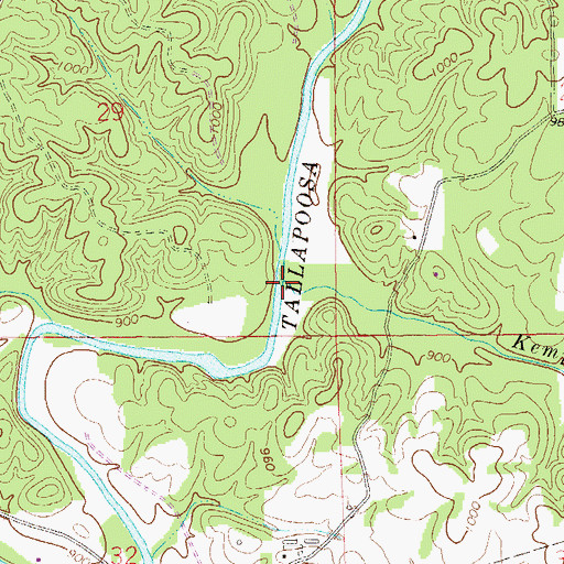 Topographic Map of Kemp Creek, AL
