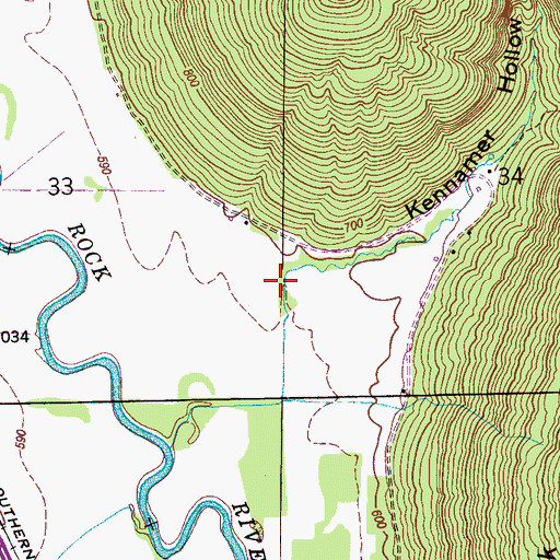 Topographic Map of Kennamer Hollow, AL