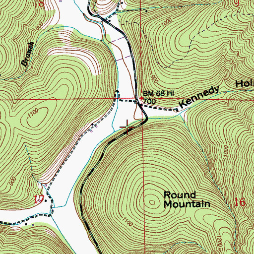 Topographic Map of Kennedy Hollow, AL