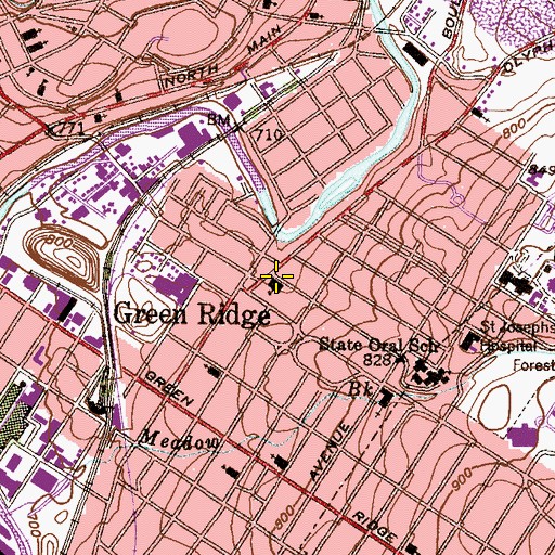 Topographic Map of Morris Elementary School, PA