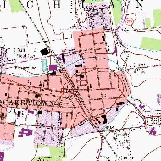 Topographic Map of Quaker Village Shopping Center, PA
