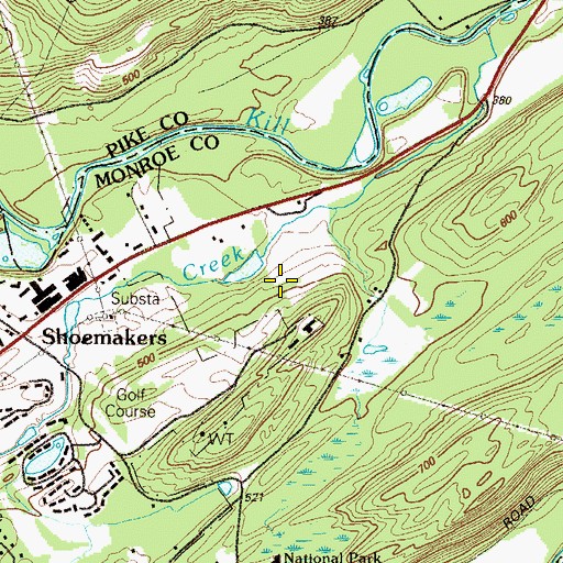 Topographic Map of Fernwood Ski Area (historical), PA