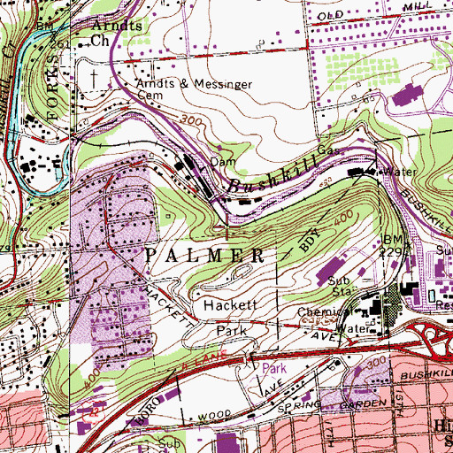 Topographic Map of Keplers Mill Station, PA