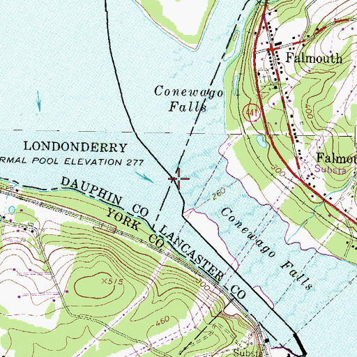 Topographic Map of York Haven Dam, PA