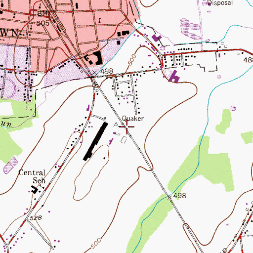 Topographic Map of Quaker, PA