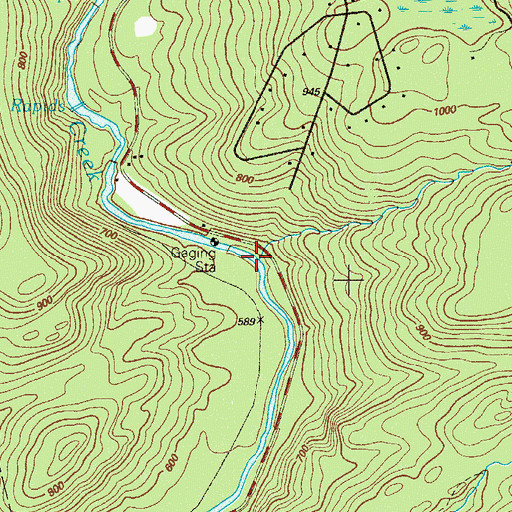 Topographic Map of Leas Run, PA
