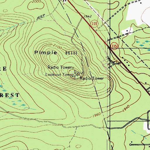 Topographic Map of Pohopoco Tower, PA