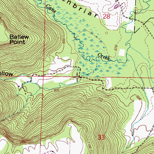 Topographic Map of King Hollow, AL
