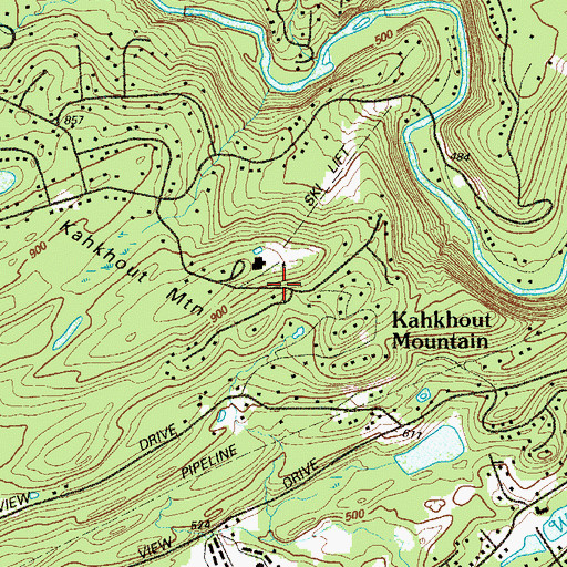Topographic Map of Kahkhout Mountain, PA