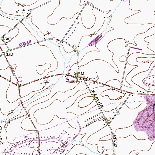 Topographic Map of Groffs Corner, PA
