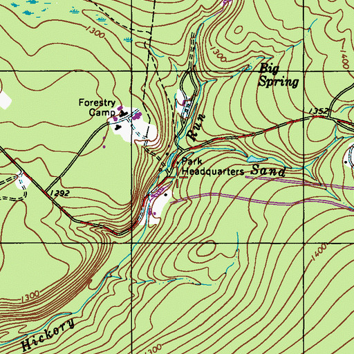 Topographic Map of Hickory Run, PA