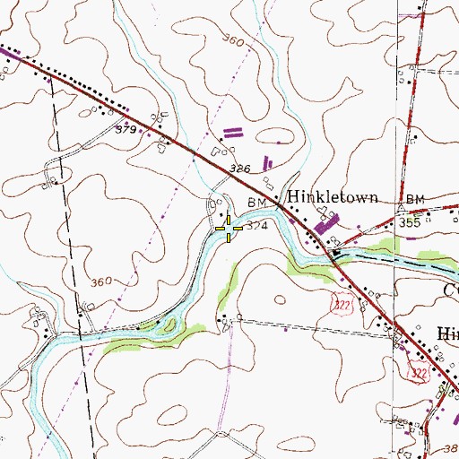 Topographic Map of Bowman Run, PA