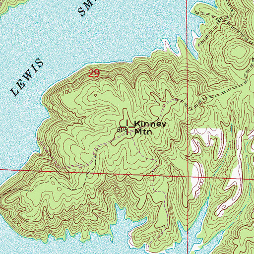 Topographic Map of Kinney Mountain, AL