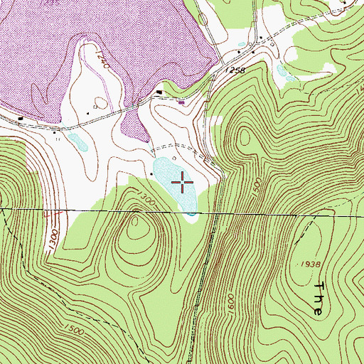 Topographic Map of Halls Pond, PA