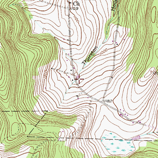 Topographic Map of Thurston, PA