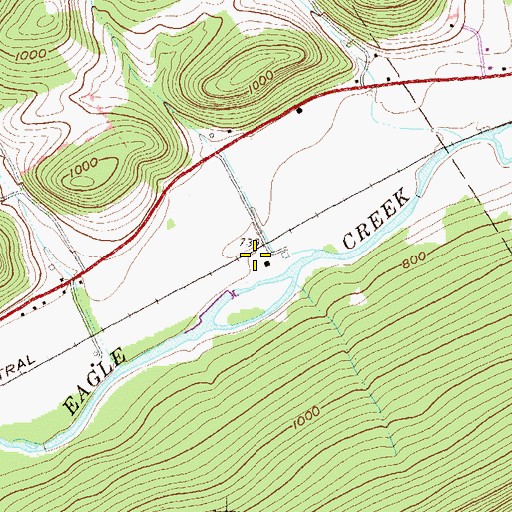 Topographic Map of Bald Eagle Mine Station, PA
