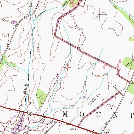 Topographic Map of Cavalry Field, PA