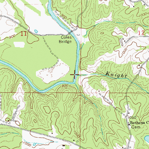 Topographic Map of Knight Branch, AL