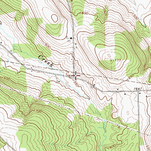 Topographic Map of Barney Carrier Corners, PA