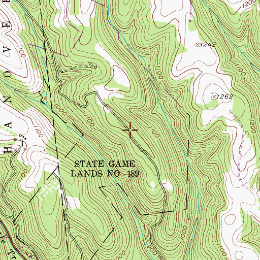 Topographic Map of State Game Lands Number 189, PA