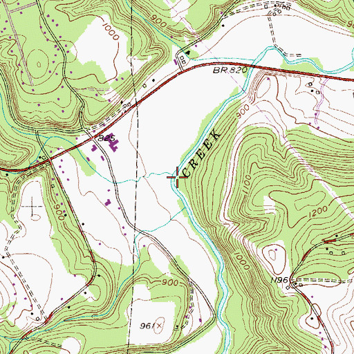 Topographic Map of Obney Run, PA