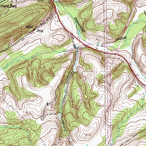 Topographic Map of Box Huckleberry Natural Area, PA