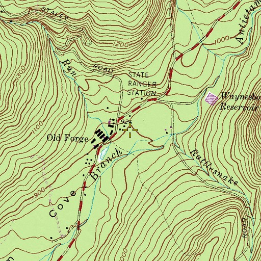 Topographic Map of Old Forge Picnic Area, PA