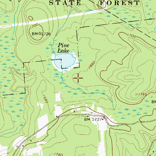 Topographic Map of Pine Lake Natural Area, PA